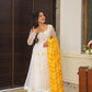 TANIYA'S WHITE PREMIUM QUALITY SUIT SET