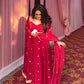 Red Colour Traditional Anarkali Suit