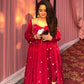 Red Colour Traditional Anarkali Suit