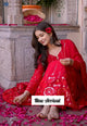 RED EMBROIDERED GEORGETTE SUIT SET