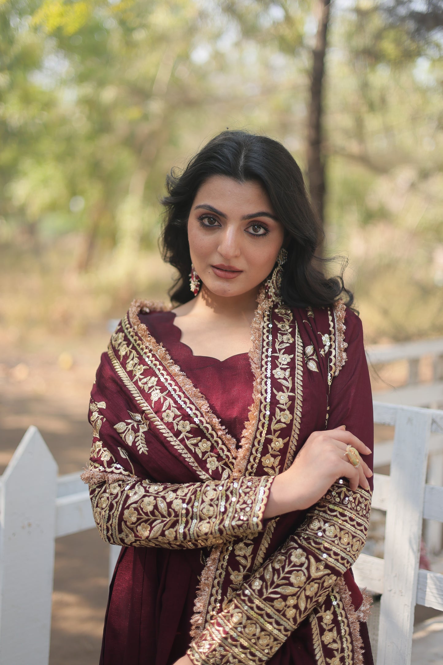 RADIANT DARK MAROON SUIT SET