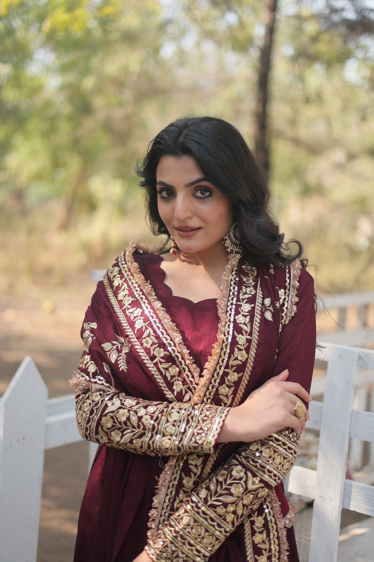 RADIANT DARK MAROON SUIT SET