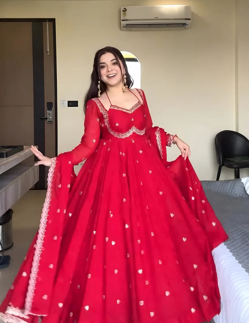 Radhika Red Colour Trending Suit Set