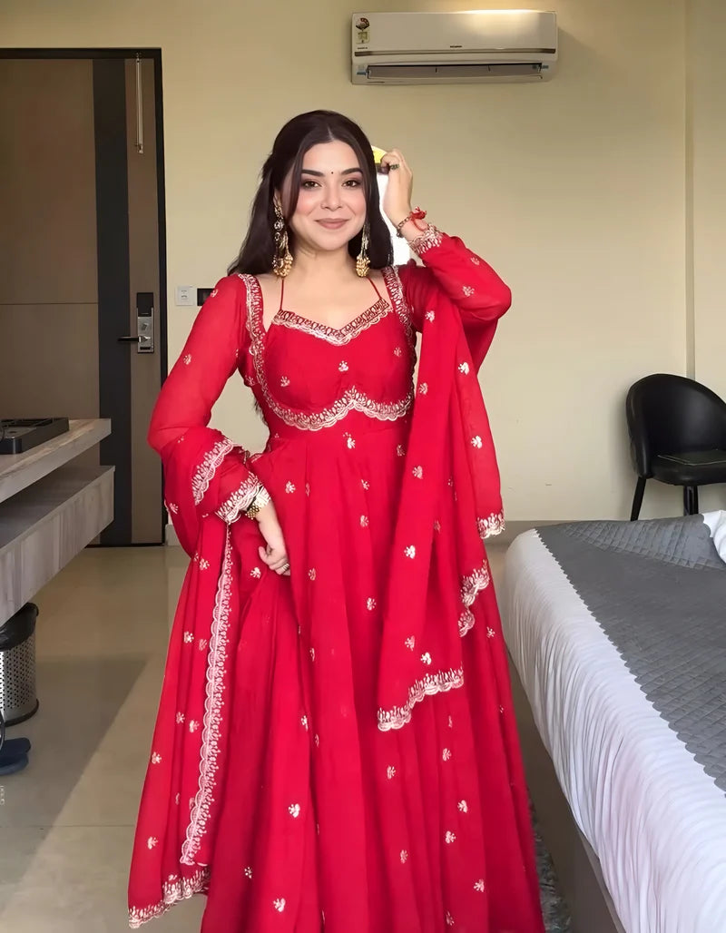 Radhika Red Colour Trending Suit Set