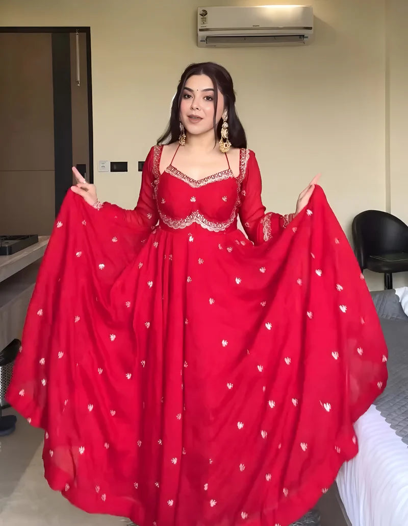 Radhika Red Colour Trending Suit Set