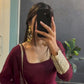 Kaira's Off Maroon Designer Readymade Gown Suit Set .