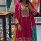 Rani Coloured Party Wear Suit Set With Embroidery and Sequnce Work TD-133