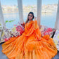 MARIGOLD ORANGE GEORGETTE SUIT SET