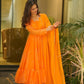 MARIGOLD ORANGE GEORGETTE SUIT SET