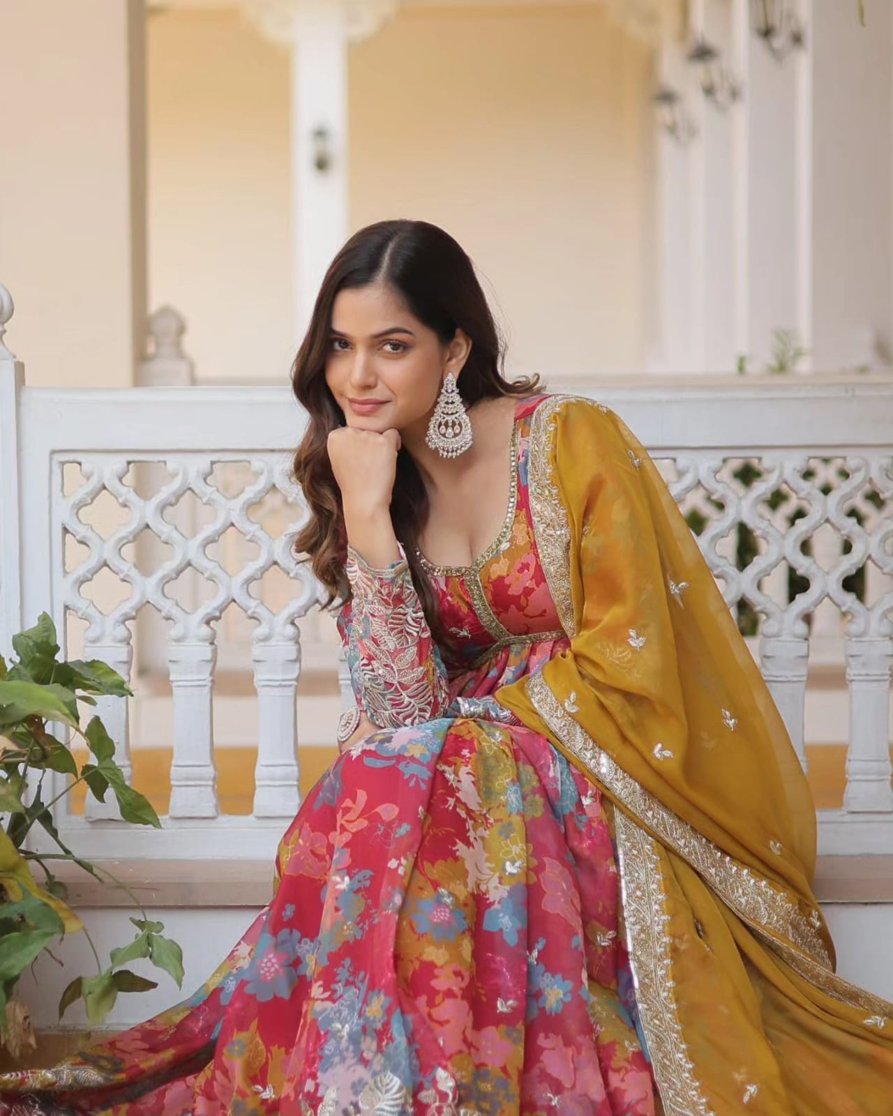 *Faux Georgette With digital print Anarkali Suit-TD-125-RED