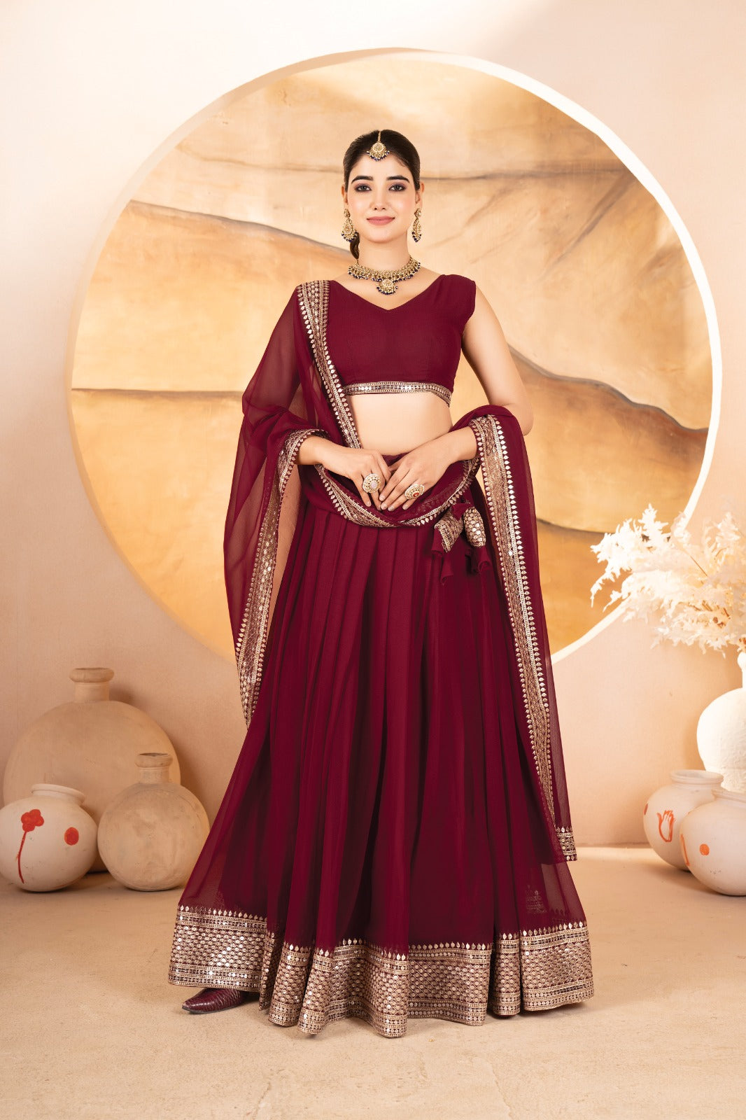 Katalina's Maroon Coloured Party Wear Lehenga Choli