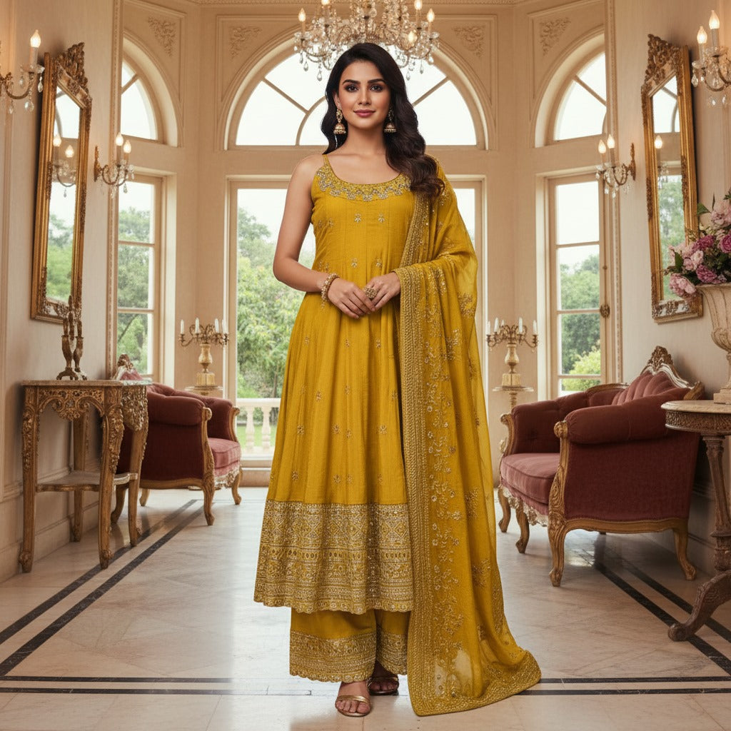 Alveera Mustard Yellow Suit Set