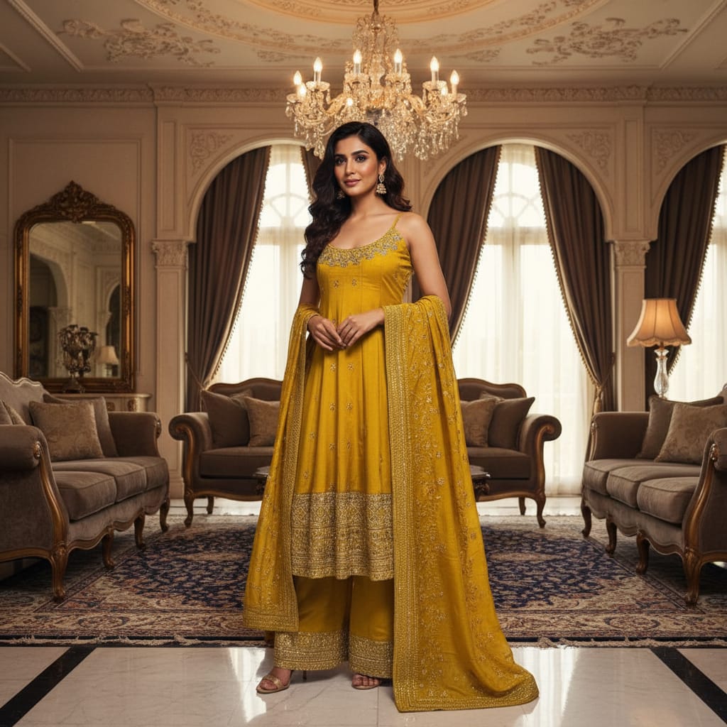 Alveera Mustard Yellow Suit Set