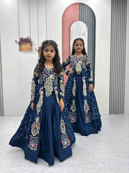 Kids Heavy Traditional Crop Top with Shrug