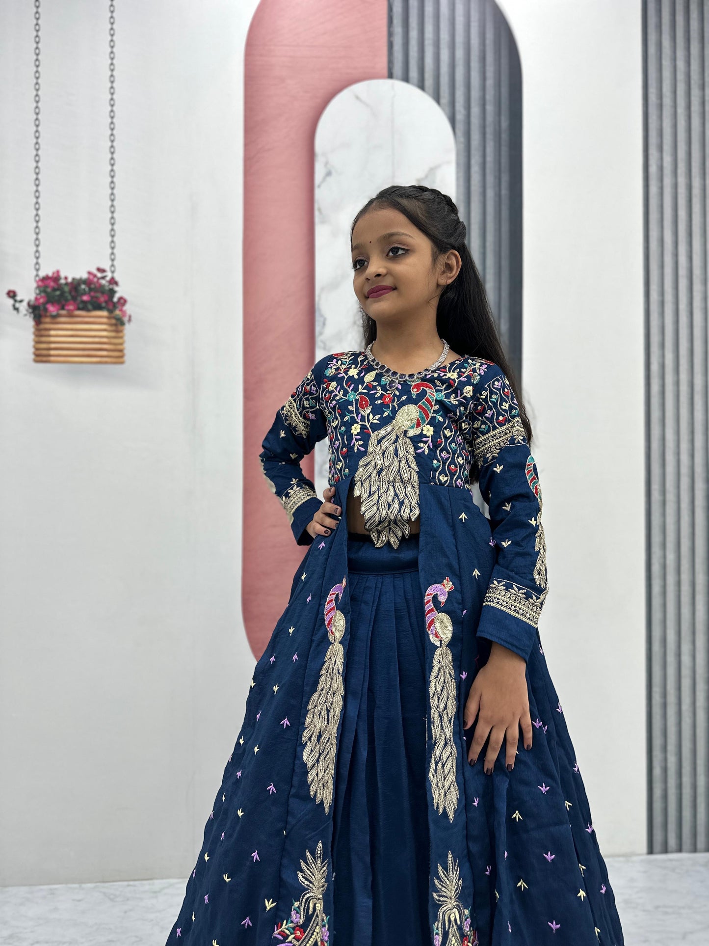 Kids Heavy Traditional Crop Top with Shrug