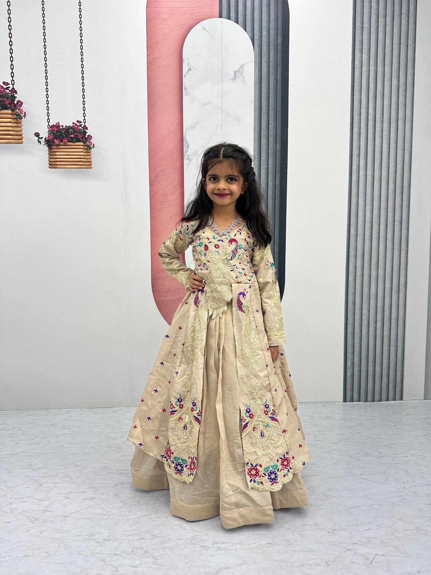 Kids Heavy Traditional Crop Top with Shrug