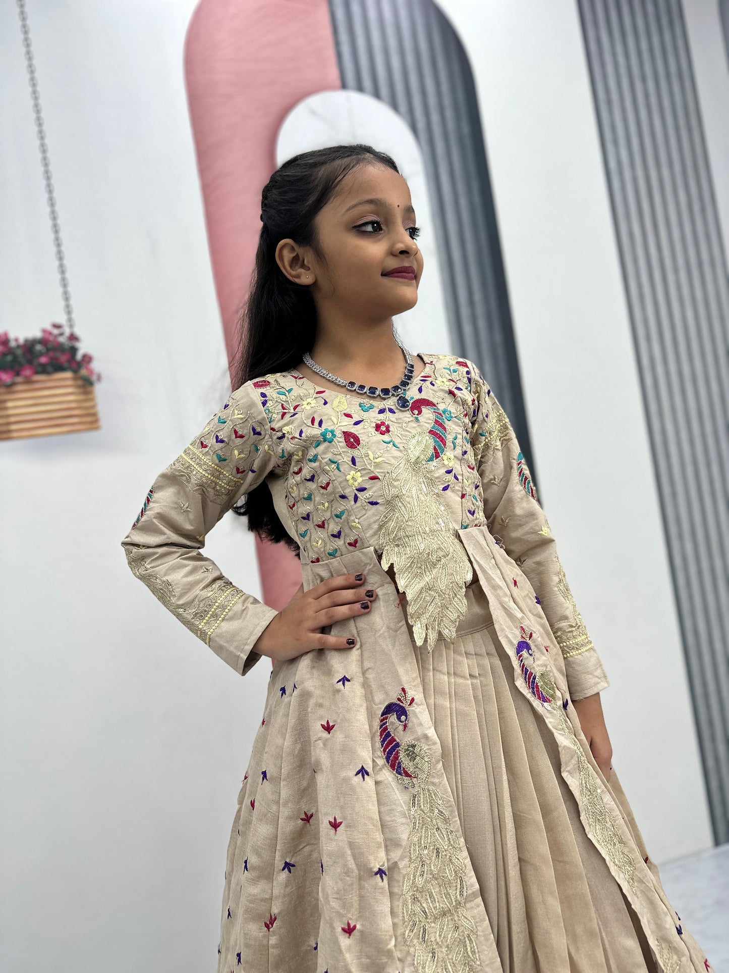 Kids Heavy Traditional Crop Top with Shrug