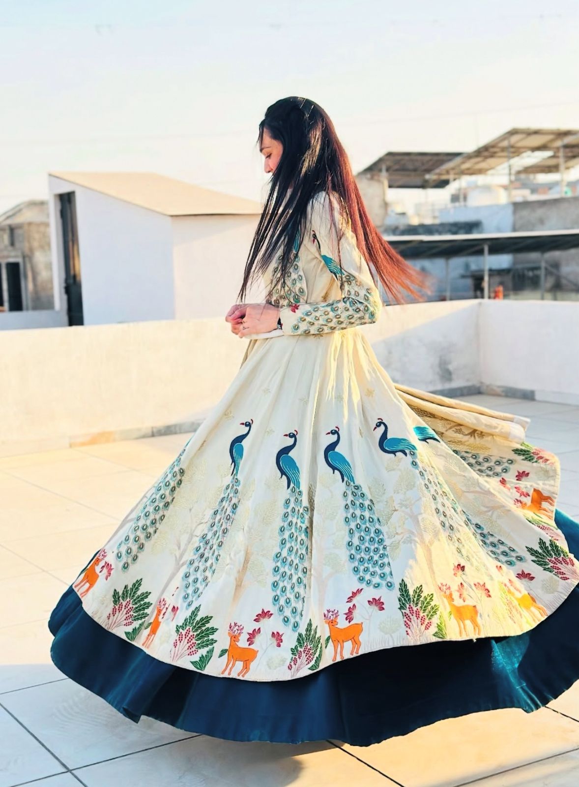 Traditional Crop Top Shrug with  Lengha Set