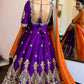 Purple Floral Anarkali Suit Set