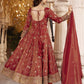 Zainab  Rust cosmo Anarkali Suit Set