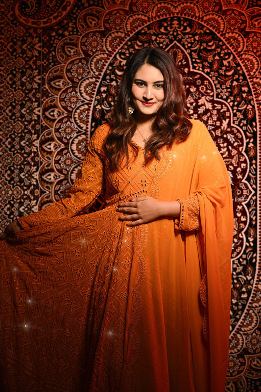 MUSTARD'S COLOUR PREMIUM ANARKALI SUT custmize anarkali