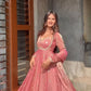 Peach Colour Traditional Anarkali Suit