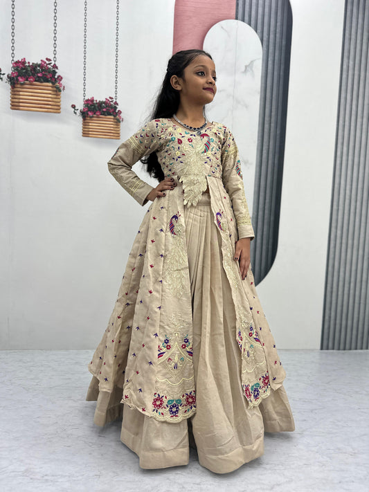 Kids Heavy Traditional Crop Top with Shrug