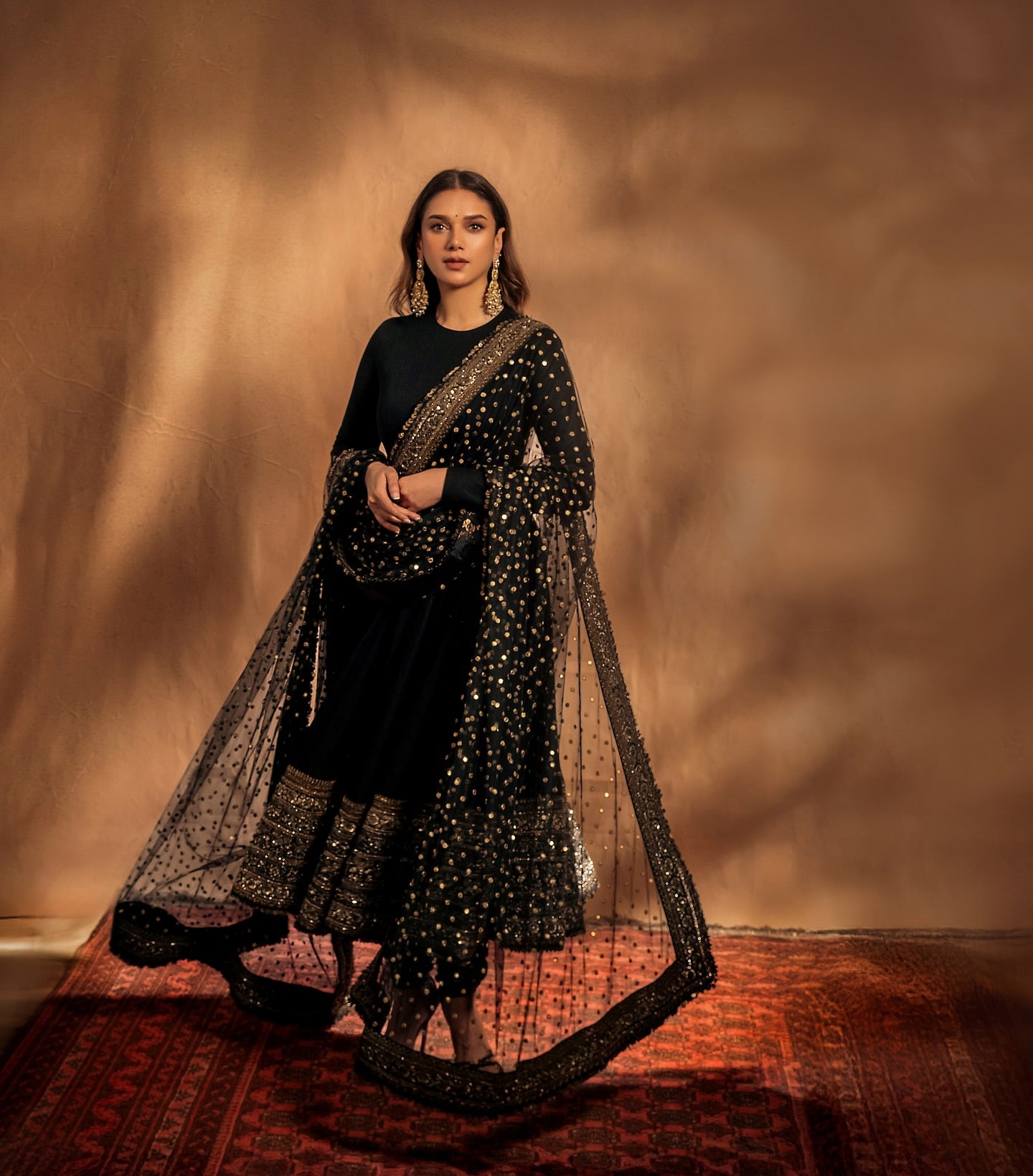 Aditi`s Rayon  Radiant Black Suit Set