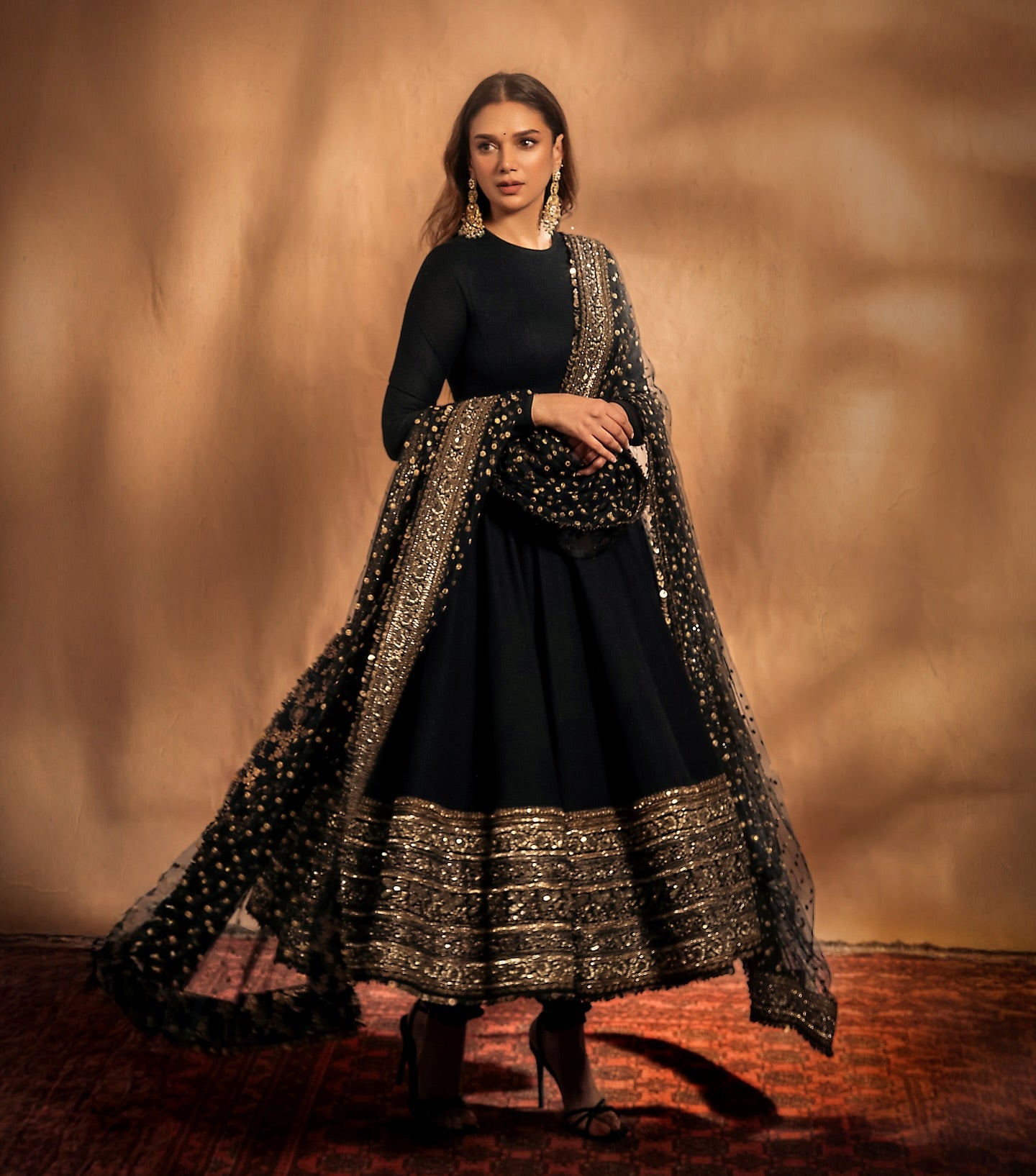 Aditi`s Rayon  Radiant Black Suit Set