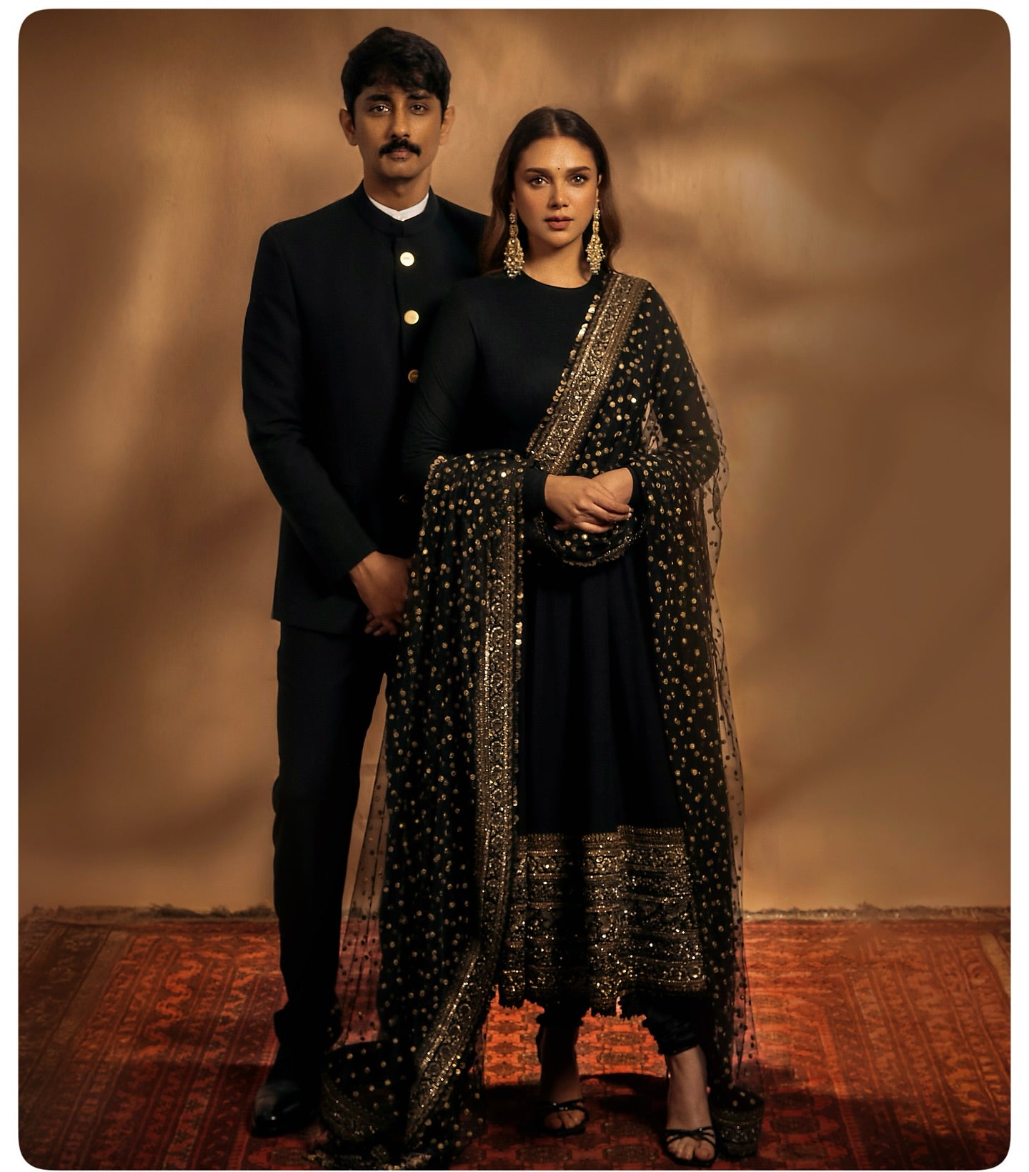 Aditi`s Rayon  Radiant Black Suit Set