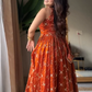 Nirali's' Orange Anarkali Premium Suit Set