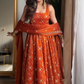 Nirali's' Orange Anarkali Premium Suit Set