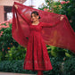ANJALI'S MAROON EMBROIDERED GEORGETTE SUIT SET