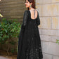 BLACK GEORGETTE EMBROIDERED SUIT SET TD-107