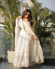 White Colored Sequins Work Gown pent and duptta suit set TD-128