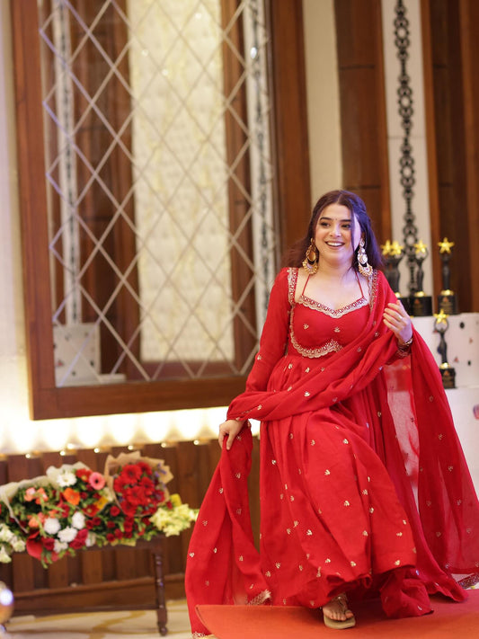 Radhika'S Red Colour Trending Suit Set