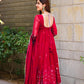 MAROON  GEORGETTE EMBROIDERED SUIT SET TD-107