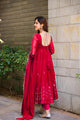 MAROON  GEORGETTE EMBROIDERED SUIT SET TD-107