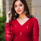 MAROON  GEORGETTE EMBROIDERED SUIT SET TD-107