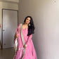 PRIYANKA'S PEACH COLOUR TRENDING ANARKALI SET