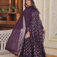 Lucknowi Sequins Work Gown and duptta suit set