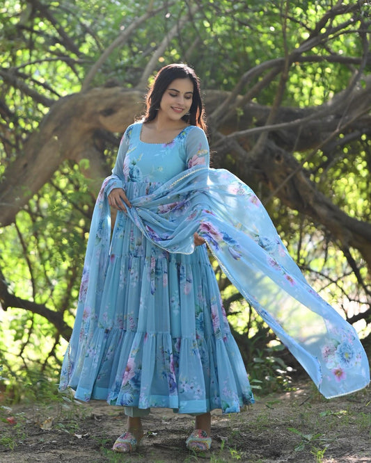 BLOOMING SKY DIGITAL PRINT SUIT SET