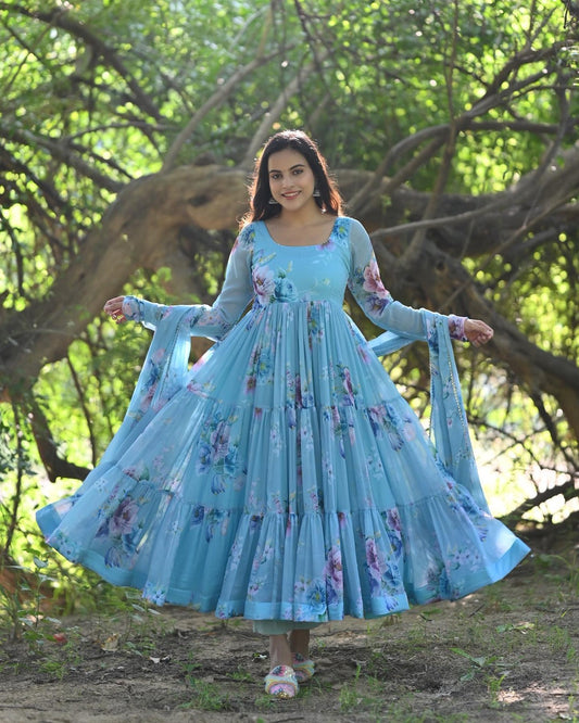 BLOOMING SKY DIGITAL PRINT SUIT SET