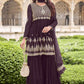 Zarna's Embroidered Party Wear Chiffon Top Plazzo Suit Set