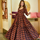Black Masleen Silk long Gown-TD-7003