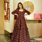Black Masleen Silk long Gown-TD-7003