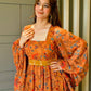 MASTERD ORANGE FOX GEORGETTE WITH DIGITAL PRINT FULL SLEEVE GOWN-WL-7011