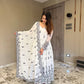 White Colored EMBROIDERED GEORGETTE ANARKALI FULLY STITCHED SUIT SET AY-341