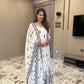 White Colored EMBROIDERED GEORGETTE ANARKALI FULLY STITCHED SUIT SET AY-341