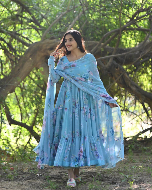 BLOOMING  SKY  DIGITAL PRINT SUIT SET TD-121